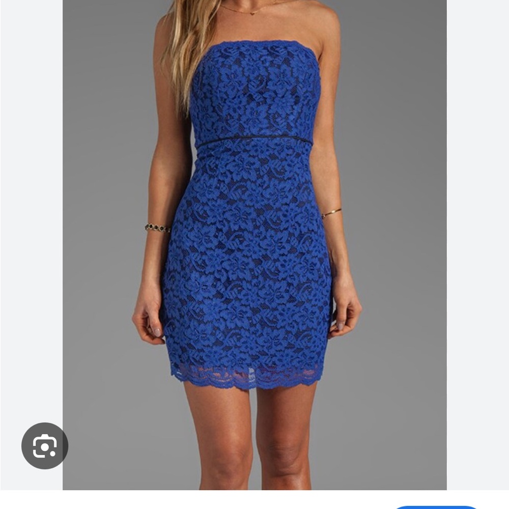 NWT DIANE VON FURSTENBERG Walker Dress in Vivid Blue/Black.